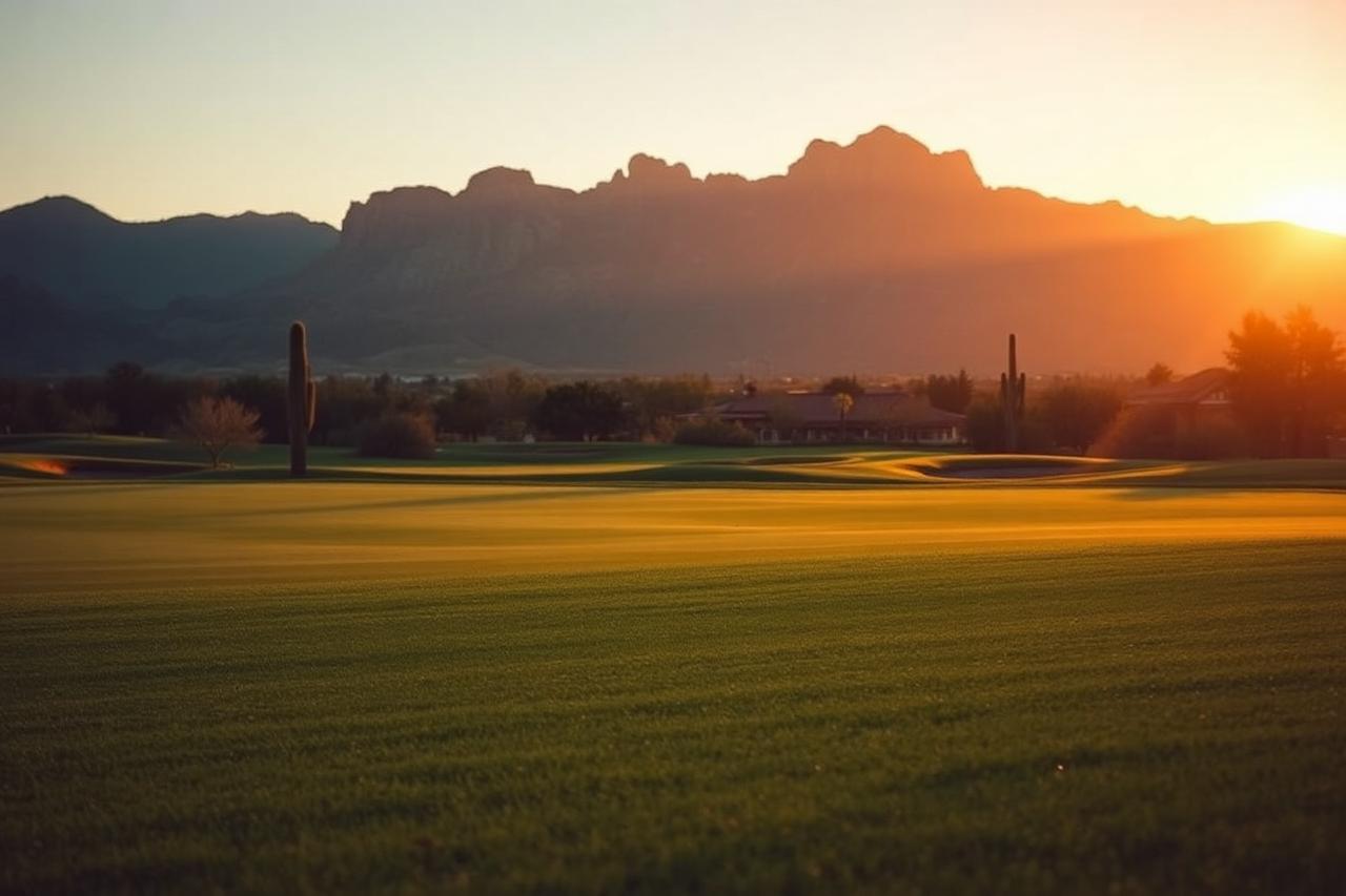 Arizona golf course at sunrise